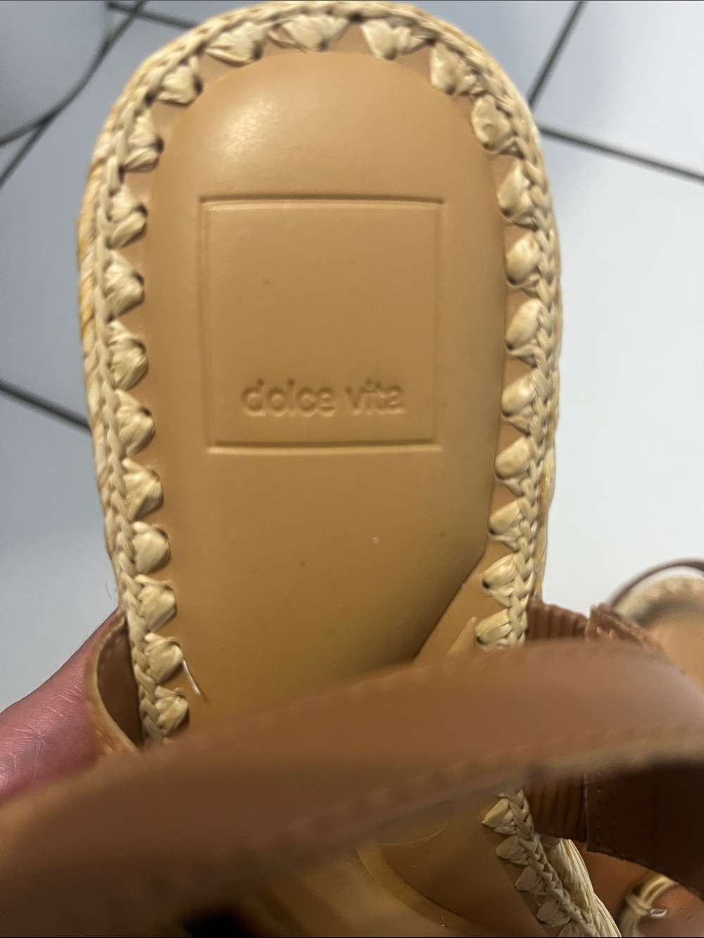 Dolce Vita Brown Tan Buckled Espadrille Sandals - Picture 2 of 7